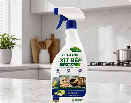 Xịt bếp đa năng CHÂU ANH trong căn bếp sạch