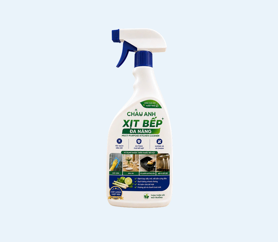 Xịt bếp đa năng Sả chanh - 500ml Châu Anh